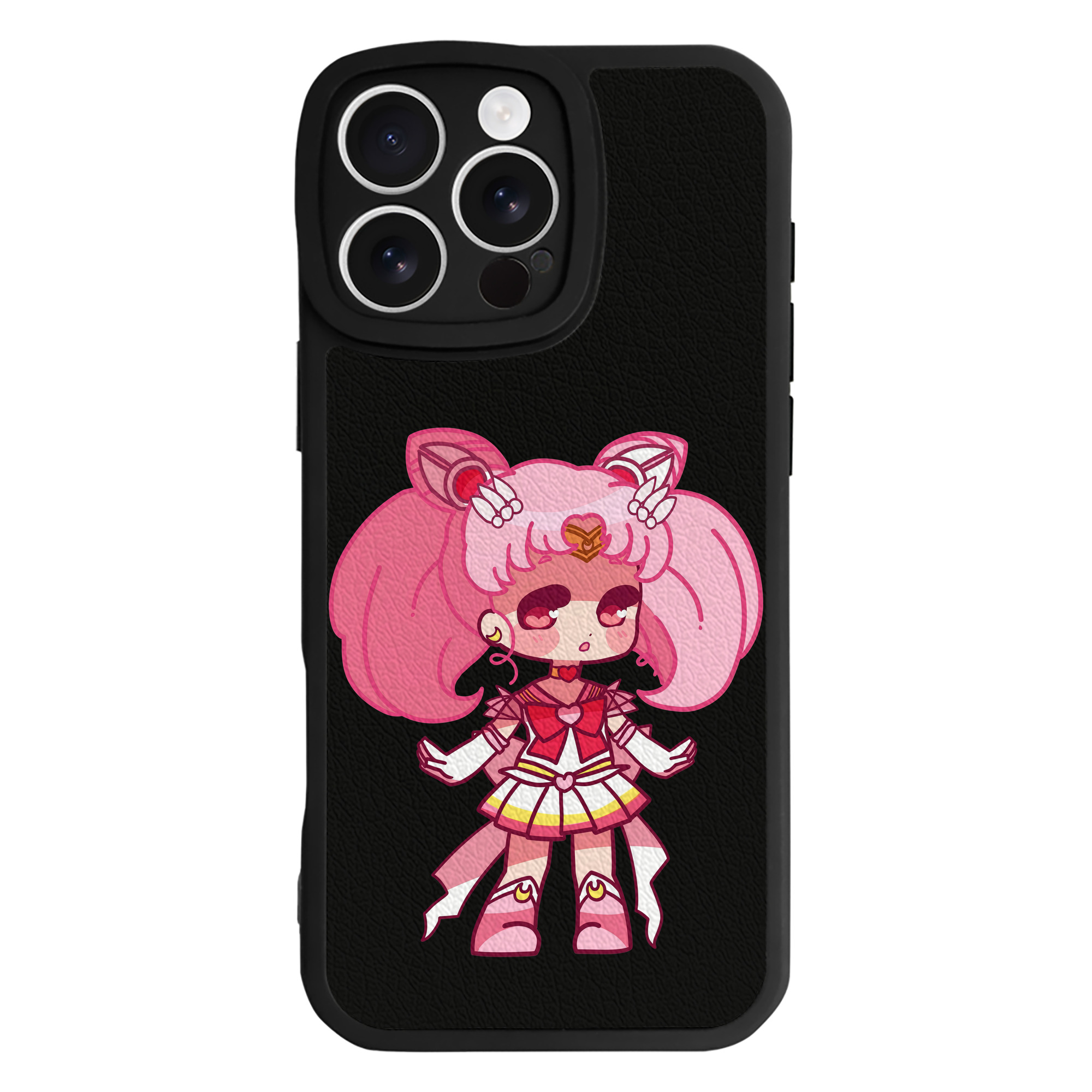 （画像用） 美少女戦士セーラームーン ちびうさ Sailor Moon Chibiusa Tsukino Usagi Small Lady Serenity 【iPhone 16シリーズ対応】シリコンスマホケース（レザー調） 材質：シリコン